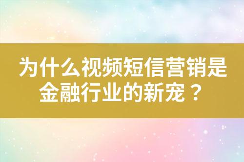 為什么視頻短信營銷是金融行業的新寵？