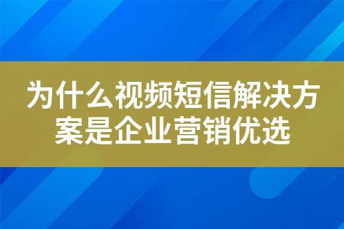 為什么視頻短信解決方案是企業營銷優選