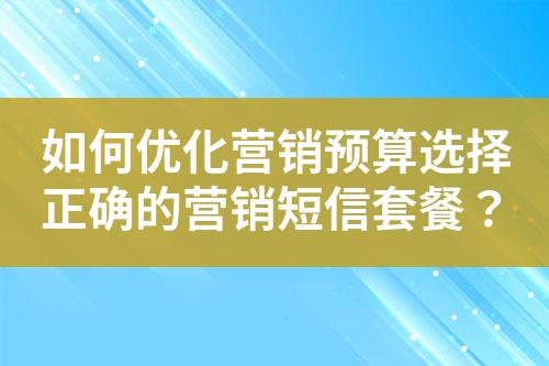 如何優化營銷預算選擇正確的營銷短信套餐？