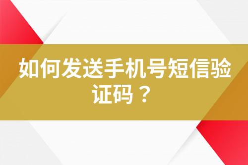 如何發(fā)送手機號短信驗證碼？