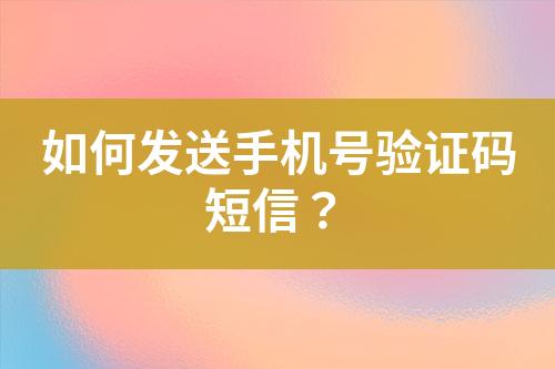 如何發送手機號驗證碼短信？