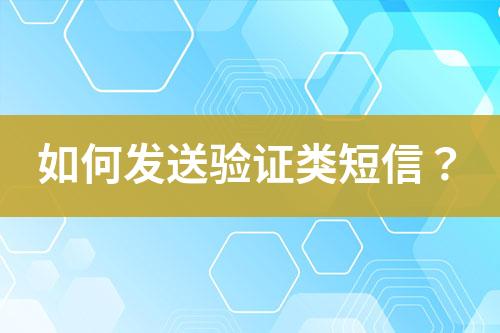 如何發送驗證類短信？