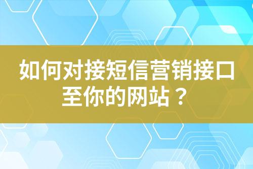 如何對(duì)接短信營(yíng)銷(xiāo)接口至你的網(wǎng)站？