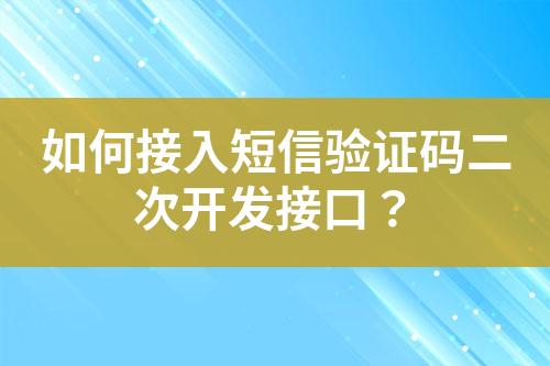 如何接入短信驗(yàn)證碼二次開發(fā)接口？