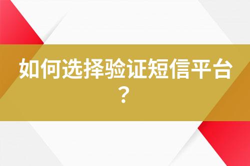 如何選擇驗證短信平臺？