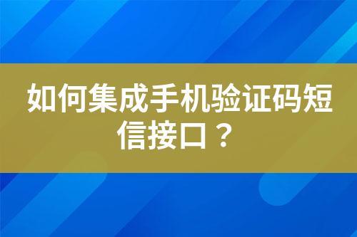 如何集成手機驗證碼短信接口？