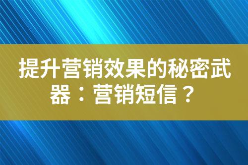 提升營銷效果的秘密武器：營銷短信？