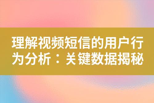 理解視頻短信的用戶行為分析：關鍵數據揭秘