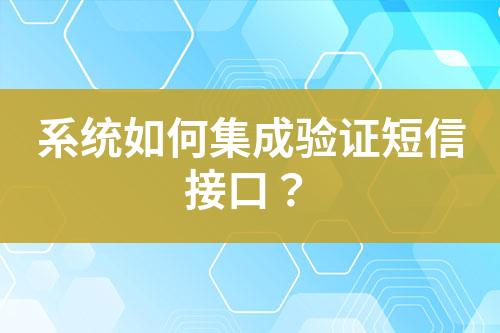 系統如何集成驗證短信接口？