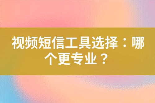 視頻短信工具選擇：哪個更專業？